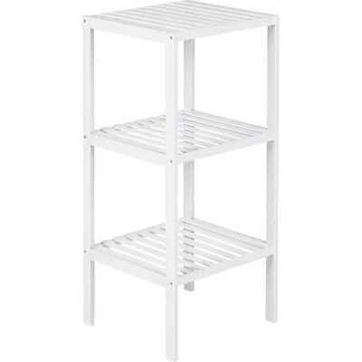 Northix Modèle Étagère de rangement en bambou - Blanc - 3 étagères Northix Modèle Étagère de rangement en bambou - Blanc - 3 étagères