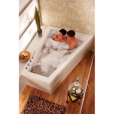 OTTOFOND Galia II Weiße Badewanne - Für 2 Personen, Rechts, Fußgestell - Badewanne OTTOFOND Galia II Weiße Badewanne - Für 2 Personen, Rechts, Fußgestell - Badewanne