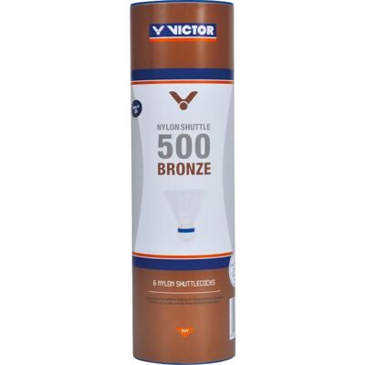Victor Valkois nylonin sulkapallo - Malli 500 Bronze - Keskinopea - 6 kpl Victor Valkois nylonin sulkapallo - Malli 500 Bronze - Keskinopea - 6 kpl