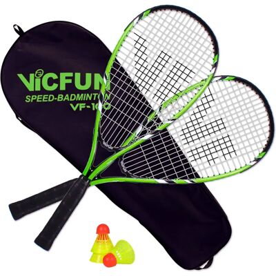VicFun Speed Badminton Set - 2 Schläger, 3 Bälle, Tasche - Badminton VicFun Speed Badminton Set - 2 Schläger, 3 Bälle, Tasche - Badminton