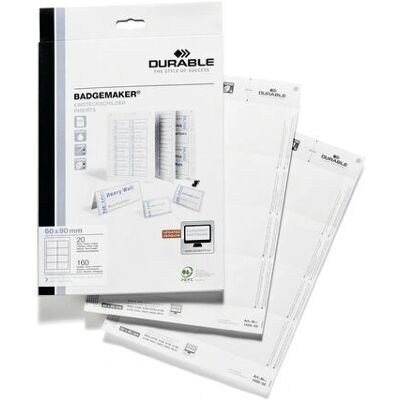 Durable Badge insert - 1456 60x90mm White Durable Badge insert - 1456 60x90mm White