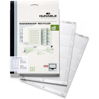 Durable 142802 Druckeretikett - Recycelt 54x90 mm - Etikettblatt Durable 142802 Druckeretikett - Recycelt 54x90 mm - Etikettblatt