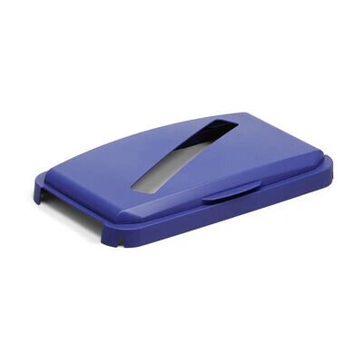Durable 1800502040 Blue Hinged Trash Can Accessory - Waste Bin Durable 1800502040 Blue Hinged Trash Can Accessory - Waste Bin