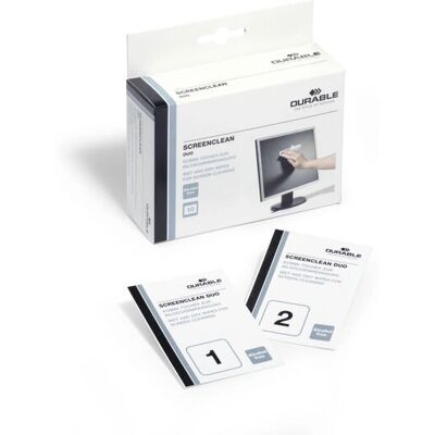 Durable Screenclean Duo - Anti-static Wet and Dry Screen Wipes Durable Screenclean Duo - Anti-static Wet and Dry Screen Wipes