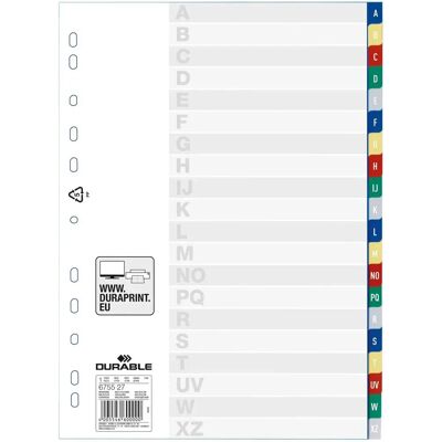 Durable Regiszter PP Színes Fülekkel - 20 Lap - A4 - Fiók Durable Regiszter PP Színes Fülekkel - 20 Lap - A4 - Fiók
