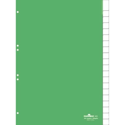 DURABLE 622305 Blanko-Register mit geschlossenen Tabs und 20 Einlageetiketten für A4-Blätter Grün DURABLE 622305 Blanko-Register mit geschlossenen Tabs und 20 Einlageetiketten für A4-Blätter Grün