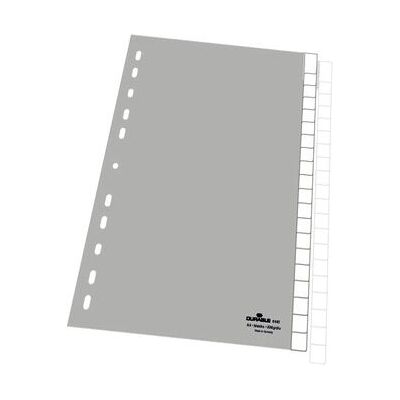 DURABLE 644310 A4 Portré Polipropilén A-Z Index Fájl Zárt Füllel és 20 Beillesztő Címkével Szürke 20 Lap DURABLE 644310 A4 Portré Polipropilén A-Z Index Fájl Zárt Füllel és 20 Beillesztő Címkével Szürke 20 Lap