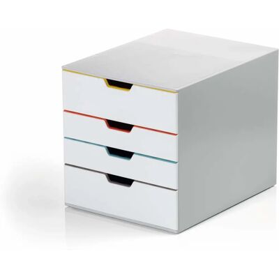 Durable Grey Varicolor Mix 4 Drawer Box - Drawer Box Durable Grey Varicolor Mix 4 Drawer Box - Drawer Box