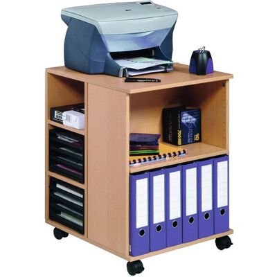 Chariot Multimédia Durable Hêtre - 6 Étagères Ouvertes - Trolley Multifonction Bureau - Publicité Chariot Multimédia Durable Hêtre - 6 Étagères Ouvertes - Trolley Multifonction Bureau - Publicité