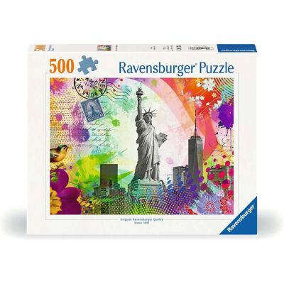 Puzzle Carte Postale de New York Ravensburger - 500 Pièces Puzzle Carte Postale de New York Ravensburger - 500 Pièces