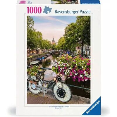 Puzzle Ravensburger 12000780 - Vélo et Fleurs à Amsterdam - 1000 pièces - Publicité Puzzle Ravensburger 12000780 - Vélo et Fleurs à Amsterdam - 1000 pièces - Publicité