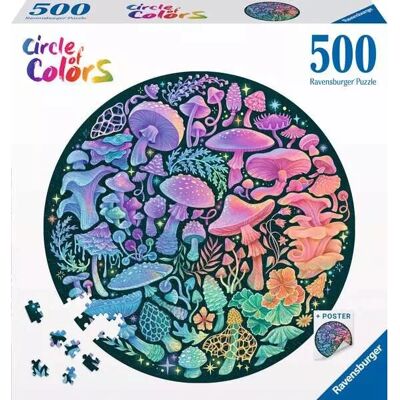 Ravensburger - Houbové puzzle - 500 dílků - Kruhovo puzzle - 52cm - Barevné Ravensburger - Houbové puzzle - 500 dílků - Kruhovo puzzle - 52cm - Barevné