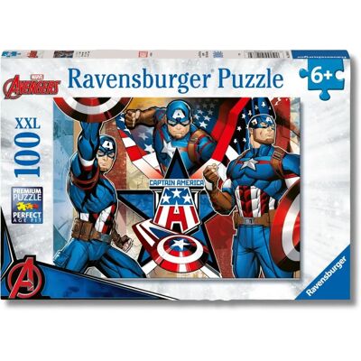 Puzzle Ravensburger Captain America - 100 Pièces - Série Marvel - Publicité Puzzle Ravensburger Captain America - 100 Pièces - Série Marvel - Publicité