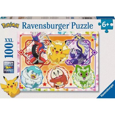 Ravensburger Pokémon Scarlet en Violet Puzzel - 100 Stukjes XXL Ravensburger Pokémon Scarlet en Violet Puzzel - 100 Stukjes XXL