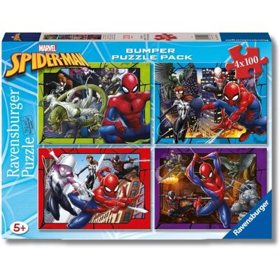 Ravensburger Pack de Puzzle Spider-Man - 4x100 Pièces - Publicité Ravensburger Pack de Puzzle Spider-Man - 4x100 Pièces - Publicité