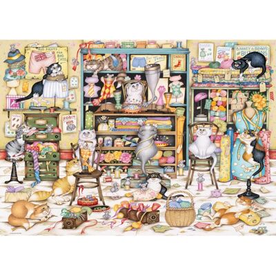Ravensburger Mrs Hardwick's Haberdashery - Crazy Cats 1000 Pieces Puzzle Ravensburger Mrs Hardwick's Haberdashery - Crazy Cats 1000 Pieces Puzzle