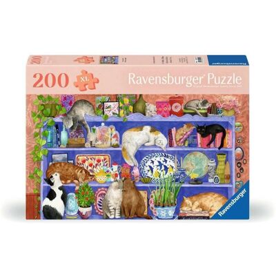 Ravensburger Large Kids & Senior Puzzle - Cats in Shelves - 200 Pieces Ravensburger Large Kids & Senior Puzzle - Cats in Shelves - 200 Pieces