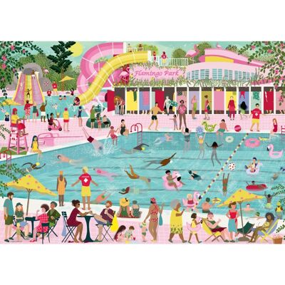 Ravensburger Angela Holland Flamingo Park Jigsaw Puzzle - 1000 Pieces Ravensburger Angela Holland Flamingo Park Jigsaw Puzzle - 1000 Pieces
