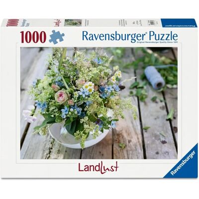 Rompecabezas para adultos Ravensburger 1000 piezas - Ramo de pradera de verano con estrella del sur azul cielo Rompecabezas para adultos Ravensburger 1000 piezas - Ramo de pradera de verano con estrella del sur azul cielo