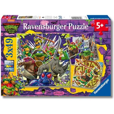 Ravensburger Teenage Mutant Ninja Turtles 3x49 Puzzle - Enfants 5+ Ravensburger Teenage Mutant Ninja Turtles 3x49 Puzzle - Enfants 5+