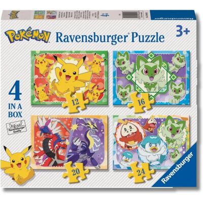 Ravensburger Pokémon Puzzel 4 in een doos Ravensburger Pokémon Puzzel 4 in een doos