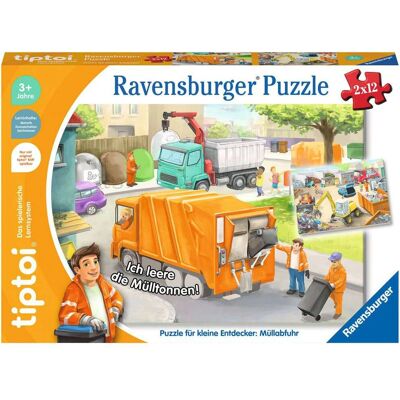 Ravensburger tiptoi Puzzle - Vehículos y Recolección de Residuos - 12 piezas Ravensburger tiptoi Puzzle - Vehículos y Recolección de Residuos - 12 piezas