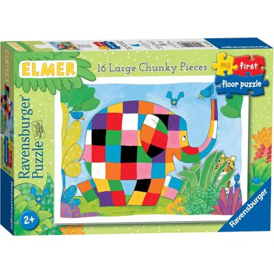 Ravensburger Elmer - My First Floor Puzzle - 16 Piece Jigsaw for Kids Ravensburger Elmer - My First Floor Puzzle - 16 Piece Jigsaw for Kids