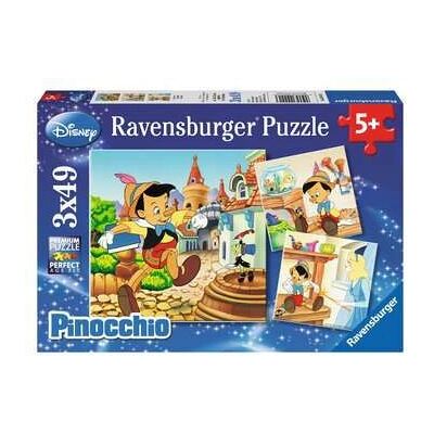 Ravensburger Pinocchio Puzzle 3x49 - Lernspiel für Kinder 5+ Ravensburger Pinocchio Puzzle 3x49 - Lernspiel für Kinder 5+