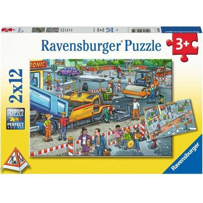 Puzzle enfants Ravensburger - Chantier 2x12 Puzzle enfants Ravensburger - Chantier 2x12