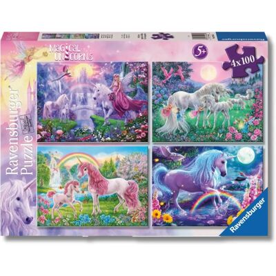 Ravensburger Einhorn Puzzle 4x100 - Puzzle Ravensburger Einhorn Puzzle 4x100 - Puzzle