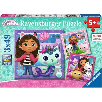 Ravensburger 05659 Palapeli - Gabby's Dollhouse 3x49 Osaa Ravensburger 05659 Palapeli - Gabby's Dollhouse 3x49 Osaa