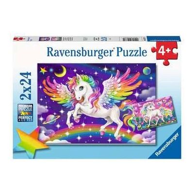Conjunto de Rompecabezas Unicornio y Pégaso de Ravensburger - 2x24 piezas para niños 3+ Conjunto de Rompecabezas Unicornio y Pégaso de Ravensburger - 2x24 piezas para niños 3+