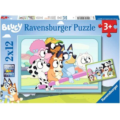 Ravensburger Bluey 2x12 Puzzle - Koulutuksellinen lasten lelu Ravensburger Bluey 2x12 Puzzle - Koulutuksellinen lasten lelu