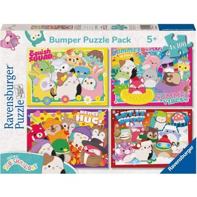 Ravensburger Squishmallows 4x100 Pezzi Puzzle - Per Bambini Ravensburger Squishmallows 4x100 Pezzi Puzzle - Per Bambini