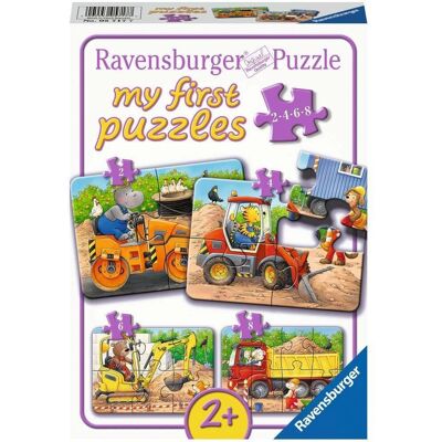 Ravensburger Lasten palapeli - Rakennustyömaa eläimiä, 2-8 osaa Ravensburger Lasten palapeli - Rakennustyömaa eläimiä, 2-8 osaa