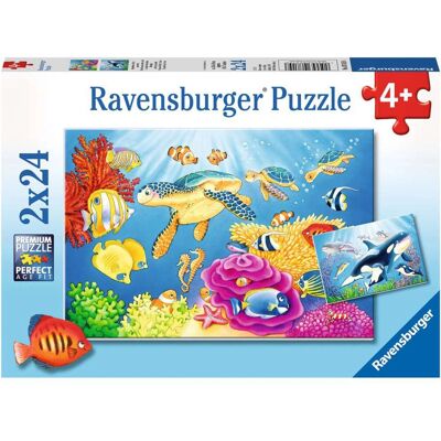 Set di Puzzle Ravensburger 07815 - Mondo Subacqueo - 2x24 pezzi Set di Puzzle Ravensburger 07815 - Mondo Subacqueo - 2x24 pezzi