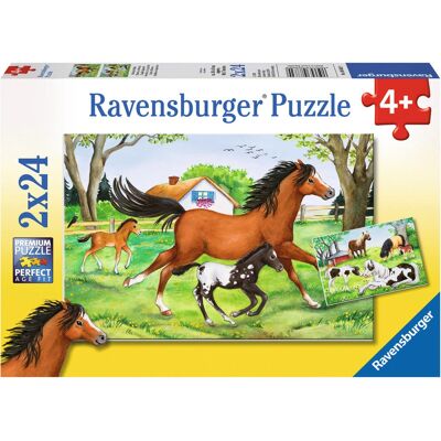 Set de puzzles chevaux & animaux - 24 pièces Set de puzzles chevaux & animaux - 24 pièces