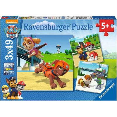 Quebra-cabeça Ravensburger Paw Patrol 3x49 peças - Educativo e Divertido Quebra-cabeça Ravensburger Paw Patrol 3x49 peças - Educativo e Divertido