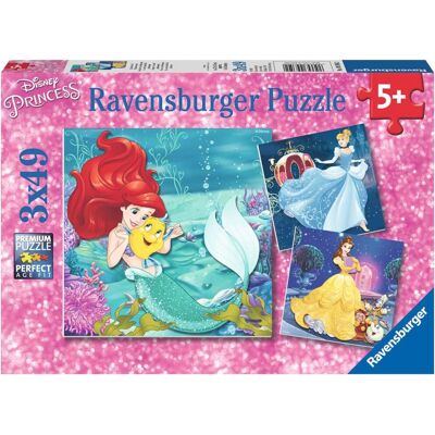 Ravensburger 09350 Quebra-cabeça - Princesas Disney 3x 49 Peças Ravensburger 09350 Quebra-cabeça - Princesas Disney 3x 49 Peças