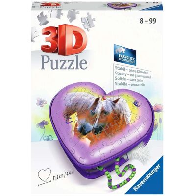 Ravensburger Szív Lovak 3D Puzzle - Gyerekeknek Kincsesláda Ravensburger Szív Lovak 3D Puzzle - Gyerekeknek Kincsesláda