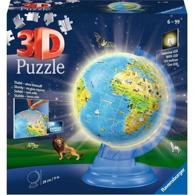 Rompecabezas 3D Globo con Luz - Globo Educativo para Niños Rompecabezas 3D Globo con Luz - Globo Educativo para Niños
