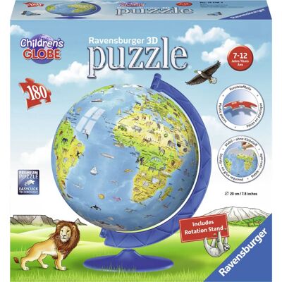 Ravensburger Kinderen 3D Wereldbol Puzzel - Educatief & Decoratief Ravensburger Kinderen 3D Wereldbol Puzzel - Educatief & Decoratief