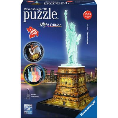 Puzzle 3D Statue de la Liberté Édition Nuit - 108 Pièces - Publicité Puzzle 3D Statue de la Liberté Édition Nuit - 108 Pièces - Publicité