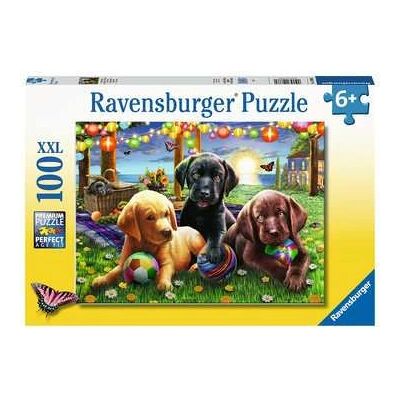 Ravensburger Puppy Picnic XXL 100pc Jigsaw Puzzle - Animals Ravensburger Puppy Picnic XXL 100pc Jigsaw Puzzle - Animals