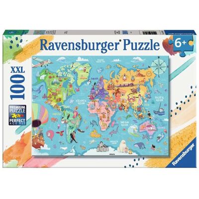 Ravensburger Map of the World XXL Puzzle - 100 Large Pieces Ravensburger Map of the World XXL Puzzle - 100 Large Pieces