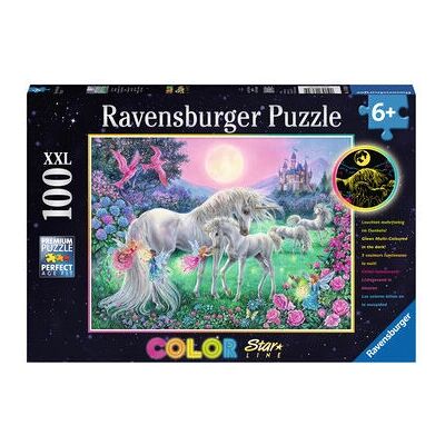 Puzzle Ravensburger 13670 - Flora & Fauna, Unicorni al chiaro di luna, Brillano al buio Puzzle Ravensburger 13670 - Flora & Fauna, Unicorni al chiaro di luna, Brillano al buio