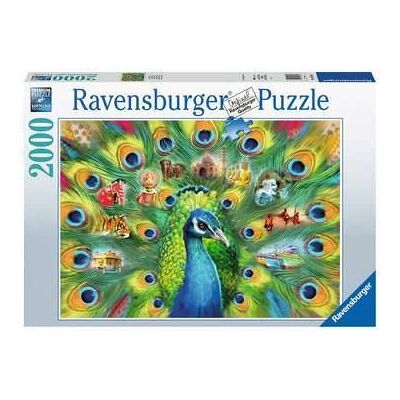 Puzzle Ravensburger Land of the Peacock - 2000 Elementów - Zwierzęta Puzzle Ravensburger Land of the Peacock - 2000 Elementów - Zwierzęta