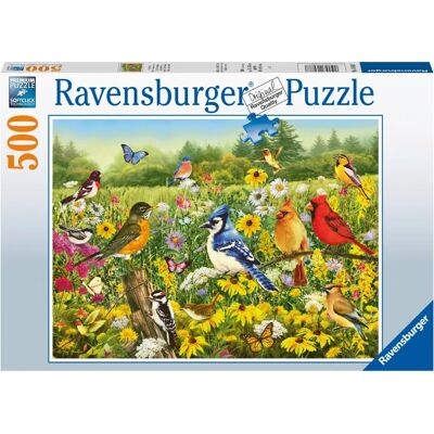 Puzzle Ravensburger Oiseaux dans la Prairie 500 Pièces - Publicité Puzzle Ravensburger Oiseaux dans la Prairie 500 Pièces - Publicité