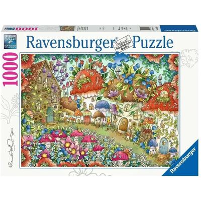 Rompecabezas Ravensburger Casas de Hongos Florales 1000 Piezas Rompecabezas Ravensburger Casas de Hongos Florales 1000 Piezas