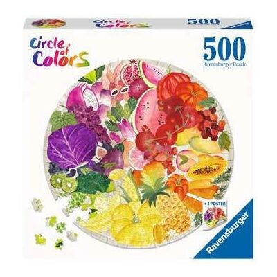 Quebra-Cabeça Círculo de Frutas e Legumes Ravensburger - 500 Peças Quebra-Cabeça Círculo de Frutas e Legumes Ravensburger - 500 Peças